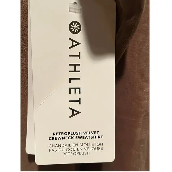 Athleta Retroplush Velvet Crewneck Sweatshirt Size Small - Picture 8 of 8